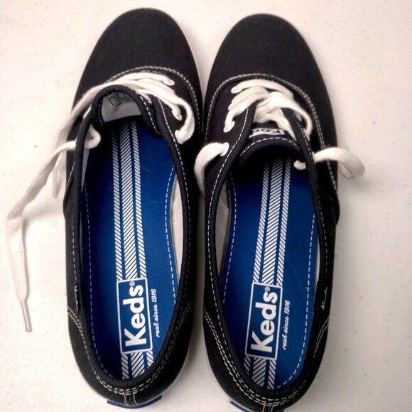 Keds Sneakers Shoes Women US Size 9.5 Blue Canvas Lace Up Classic Flat - Picture 11 of 16
